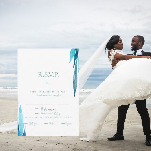 Türkis Foliage UAWG RSVP Karte