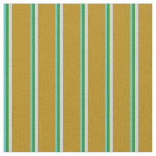 Türkis, Forest Green, Grau & Dark Goldenrod Stoff