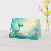 Türkis Gecko Amidst Dreammerblüten Karte (Gelbe Blume)