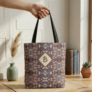 Türkis, Gelb und Braun verbindende Mandalas Tasche