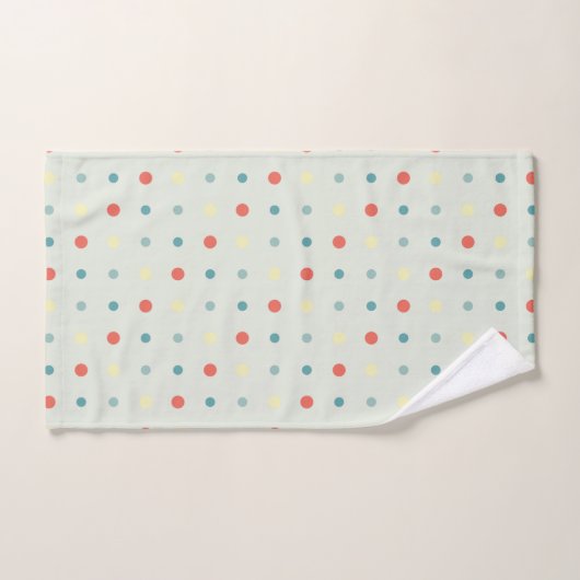 Türkis, gelb und orange Punkte Badhandtuch Set (Handtuch)