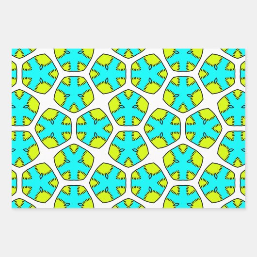 Türkis, gelb, weiß und schwarz geometrisch geschenkpapier set (Vorderseite 2)