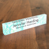 Türkis gemarmortes namensplakette (Seite)