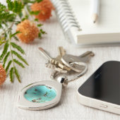 Türkis Gemstone Image Swirl Green Blue Schlüsselanhänger (Seite)