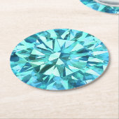 Türkis Gemstone Runder Pappuntersetzer (Angewinkelt)