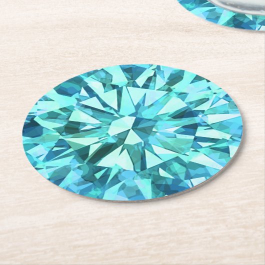 Türkis Gemstone Runder Pappuntersetzer (Angewinkelt)