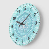 Türkis Geometric Modern Mandala Große Wanduhr (Winkel)