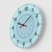 Türkis Geometric Modern Mandala Große Wanduhr (Winkel)