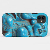 Türkis geschnitzter glücklicher Buddha-Statue Case-Mate iPhone Hülle (Rückseite (Horizontal))