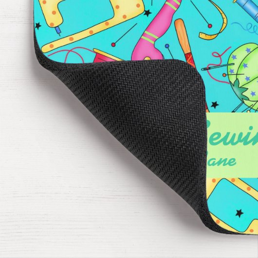 Türkis-Gewebe u. nähendes Geschäft Mousepad (Ecke)