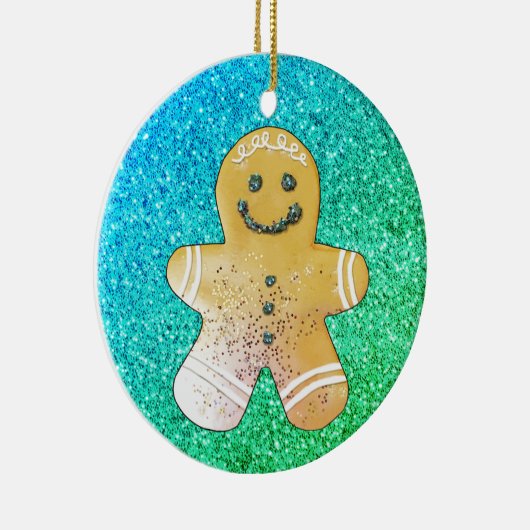 Türkis Gingerbread Junge Ornament (Rechts)