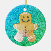 Türkis Gingerbread Junge Ornament (Vorne)