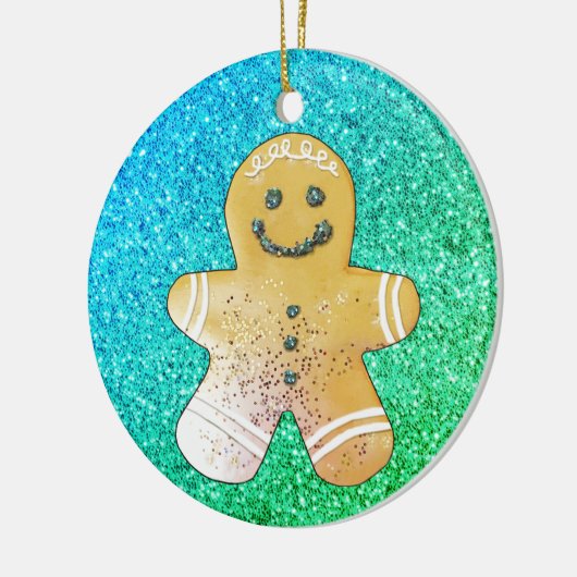 Türkis Gingerbread Junge Ornament (Links)