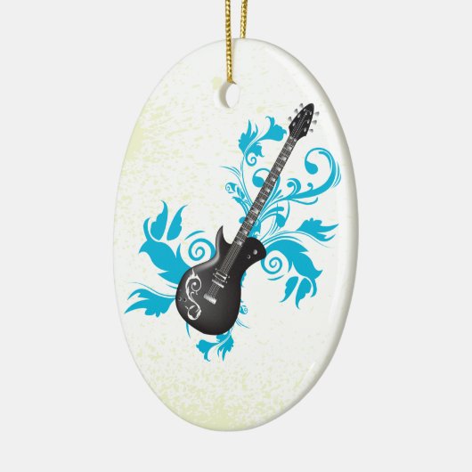 Türkis-Gitarre-Blätter, maßgeschneidert Keramik Ornament (Links)