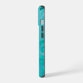 Türkis Glitter iPhone 15 Hülle (Linke Seite)