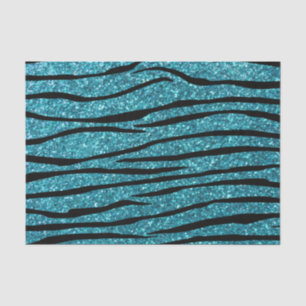 Türkis-Glitter Zebrastreifen Seidenpapier