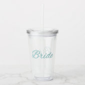 Türkis Glitzer Bride Wedding Acryltrinkbecher (Vorderseite)