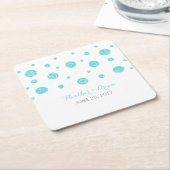 Türkis Glitzer Confetti Paper Untersetzer (angewinkelt)