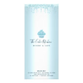 Türkis Glitzer Cupcake Bäckerei Konditorei Koch Me Werbekarte (Hinten)