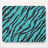 Türkis Glitzer Zebra Print Mousepad (Vorne)