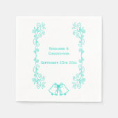 Türkis-Glocken-Hochzeitsempfang Serviette (Vorderseite)