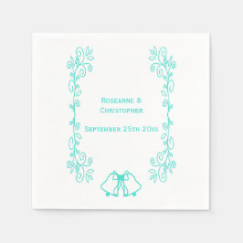 Türkis-Glocken-Hochzeitsempfang Serviette