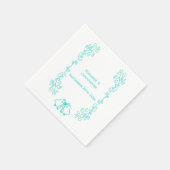 Türkis-Glocken-Hochzeitsempfang Serviette (Ecke)
