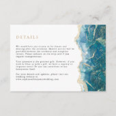 Türkis Gold Agate Moderne Hochzeit Begleitkarte (Vorderseite)