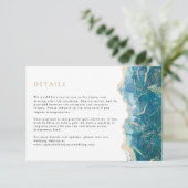 Türkis Gold Agate Moderne Hochzeit Begleitkarte (Stehend Vorderseite)