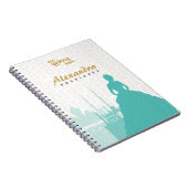 Türkis & Gold Arabian Quinceñera Notizblock (Rechte Seite)