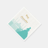 Türkis & Gold Arabian Quinceñera Serviette (Ecke)