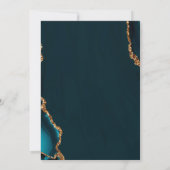 Türkis & Gold Beerdigung feiern Leben Einladung (Rückseite)