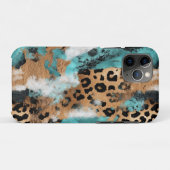 Türkis Gold Black Leopard Case-Mate iPhone Hülle (Rückseite (Horizontal))