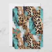 Türkis Gold Black Leopard Einladung (Rückseite)