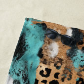 Türkis Gold Black Leopard Strandtuch (Beispiel)