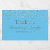 Türkis & Gold Custom Wedding Sparkling Labrador Schaumweinetikett (Einzelnes Label)