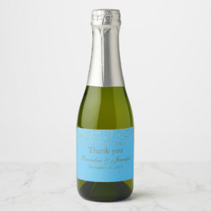 Türkis & Gold Custom Wedding Sparkling Labrador Schaumweinetikett