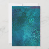 Türkis & Gold Floral Reduced Wedding Guest List Ankündigung (Rückseite)