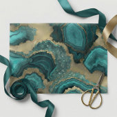 Türkis Gold Glitter Achat Geode Marmor Seidenpapier