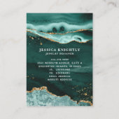 Türkis Gold Glitzer Agate Juwelier Display Visitenkarte (Rückseite)