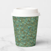 Türkis-Gold-Glitzer-PAPIER CUPS Pappbecher (Rückseite)