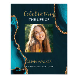 Türkis & Gold Grüne Begrüßung Zeichen Fotodruck