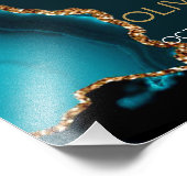 Türkis & Gold Grüne Begrüßung Zeichen Fotodruck (Ecke)