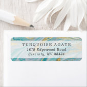 Türkis & Gold Marble Swirl Agate Geode Adresse (Insitu)