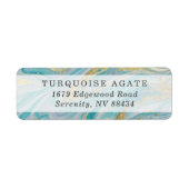 Türkis & Gold Marble Swirl Agate Geode Adresse (Vorne)