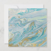 Türkis & Gold Marmor Swirl Agate Geode Wedding Einladung (Rückseite)