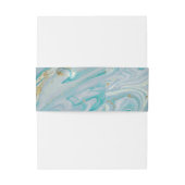 Türkis & Gold Marmor Swirl Agate Geode Wedding Einladungsbanderole (Rückseitenbeispiel)