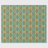  Türkis-Gold-Mosaik  Geschenkpapier (Flach)