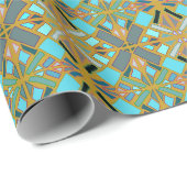  Türkis-Gold-Mosaik  Geschenkpapier (Rolleneckpunkt)