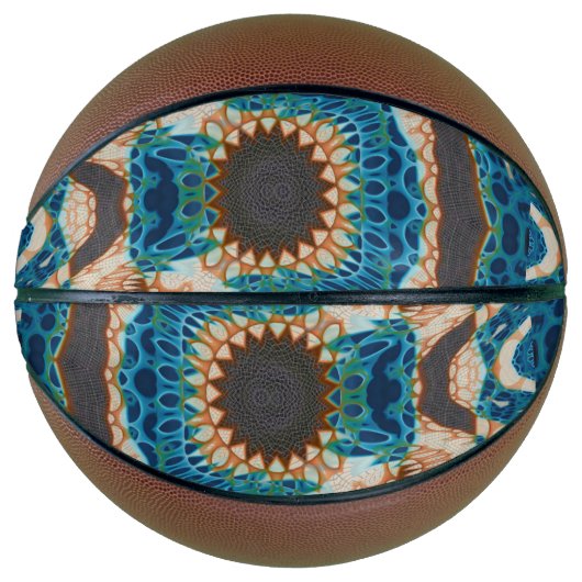 Türkis Gold Sun Southwestern Art Basketball (Vorderseite)